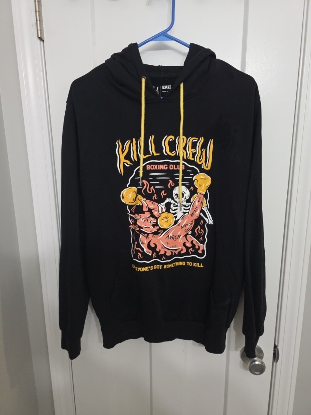 Kill Crew Hoodie Mens Medium Black Boxing Club Skeleton Porrada Terry Gym